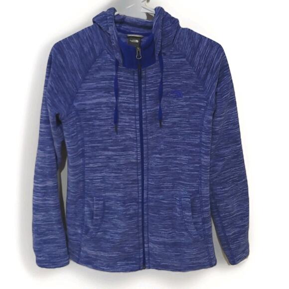 The North Face Polartec Stria Mezzaluna Hoodie Womens Small Blue Full Zip - Picture 1 of 7
